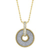 0.45CT 14K Y/G DIAMOND BAGUETTE PAVE CIRCLE FACETED BALL CHAIN NECKLACE