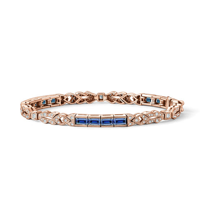 Elegant Sapphire Diamond Milgrain Bracelet