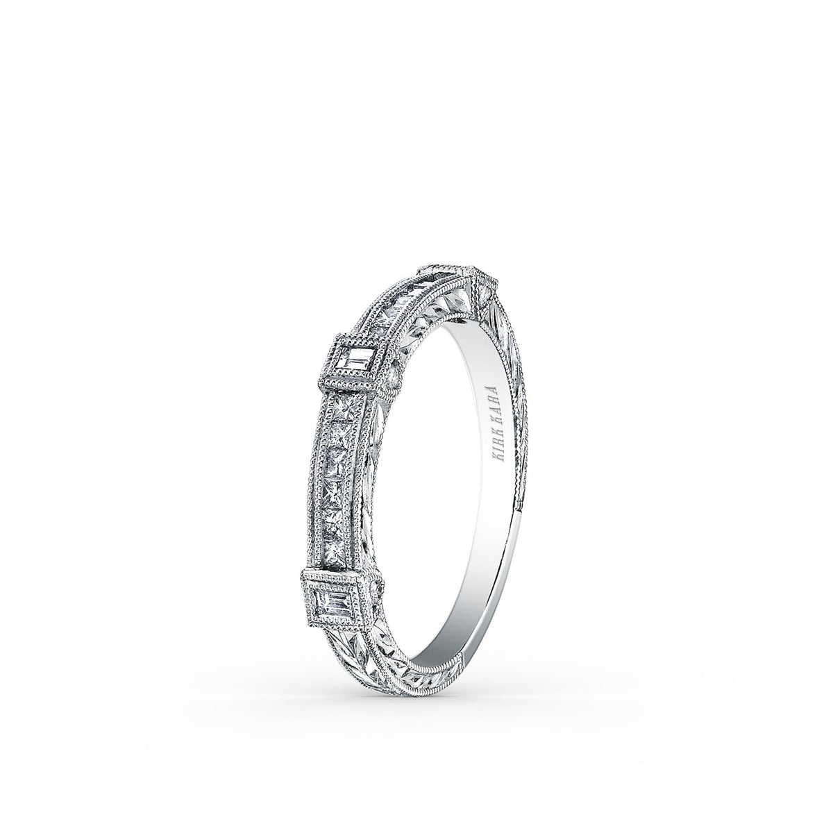 Modern Channel Detailed Diamond Wedding Band