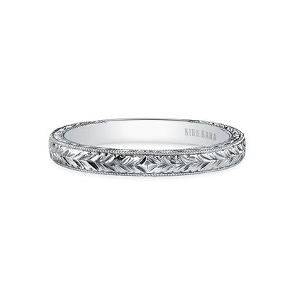 Wheat Engraved Milgrain Vintage Wedding Band