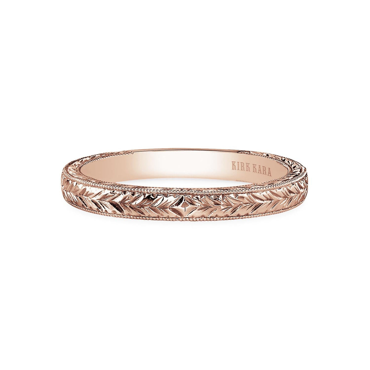 Wheat Engraved Milgrain Vintage Wedding Band