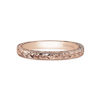 Wheat Engraved Milgrain Vintage Wedding Band