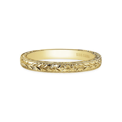 Wheat Engraved Milgrain Vintage Wedding Band