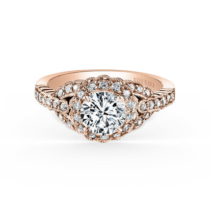 Vintage Halo Diamond Engagement Ring