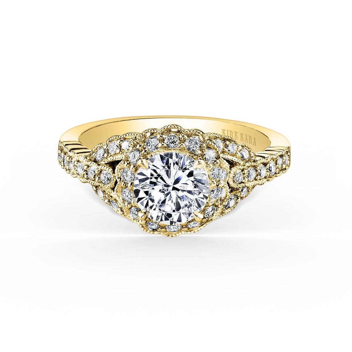 Vintage Halo Diamond Engagement Ring