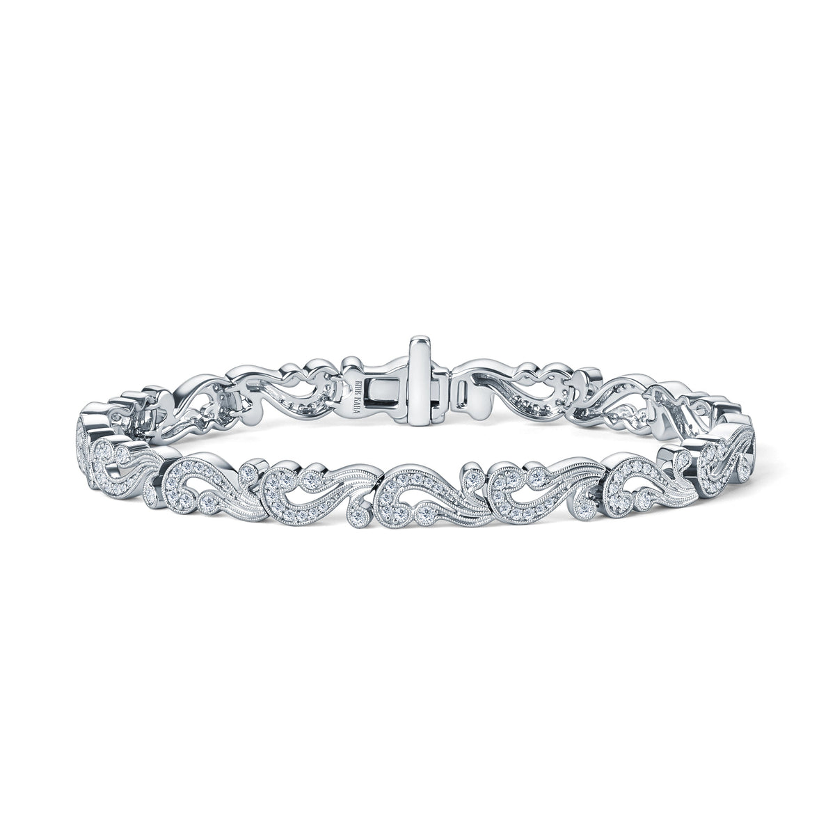 Elegant Swirl Milgrain Diamond Bracelet