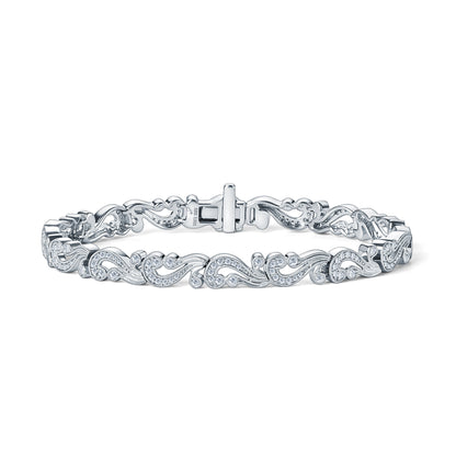 Elegant Swirl Milgrain Diamond Bracelet