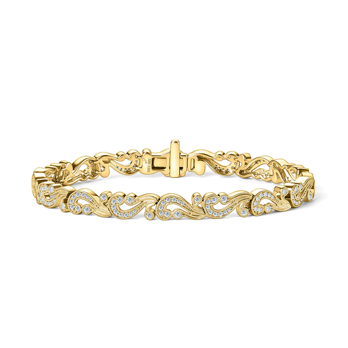 Elegant Swirl Milgrain Diamond Bracelet