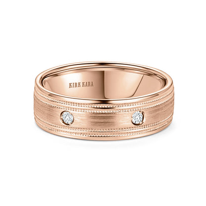 Diamond Accent Satin Wedding Band, 7mm
