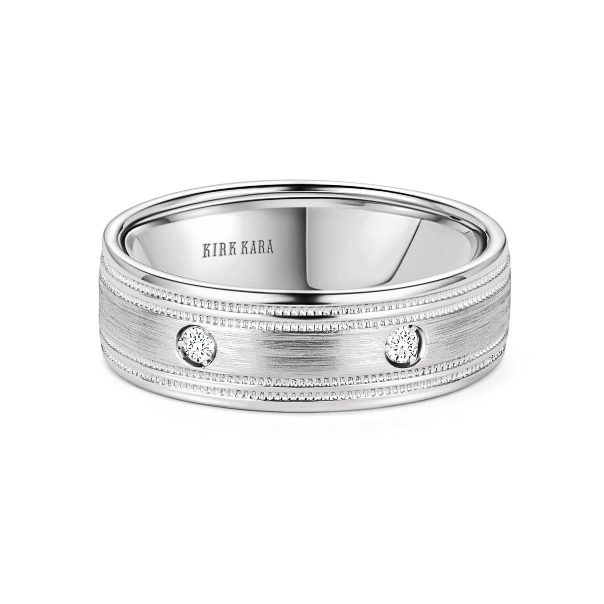 Diamond Accent Satin Wedding Band, 7mm