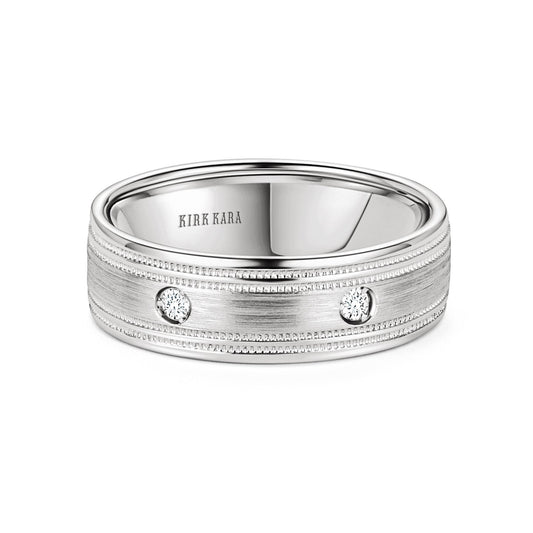 Diamond Accent Satin Wedding Band, 7mm