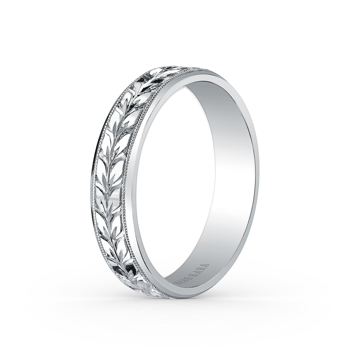 Floral Engraved Wedding Band, 5mm
