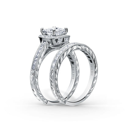 Channel Engraved Classic Diamond Wedding Band
