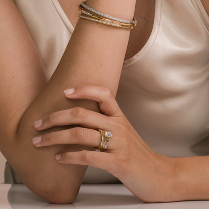Baguette Diamond Milgrain Engagement Ring