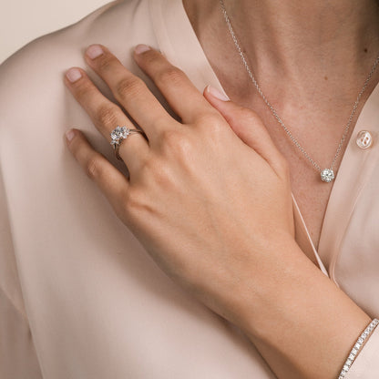 Fancy Cluster Boho Diamond Engagement Ring