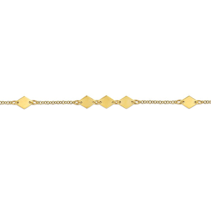 14K Yellow Gold Rhombus Stations Bracelet
