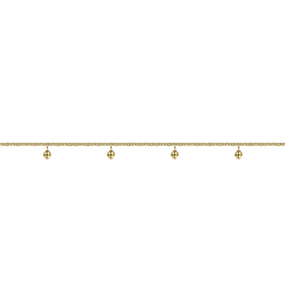 14K Yellow Gold Chain Bracelet with Metal Bead Drops