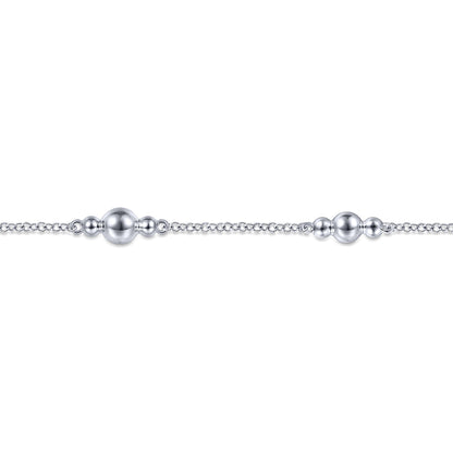 925 Sterling Silver Beaded Station Bracelet