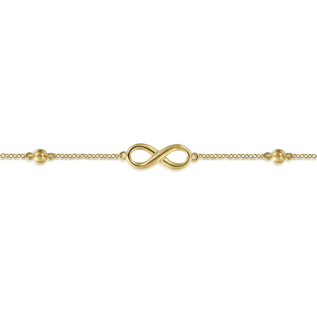14K Yellow Gold Bujukan Chain Bracelet with Infinity Station