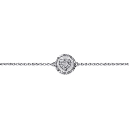 925 Sterling Silver Diamond Bujukan Heart Bracelet