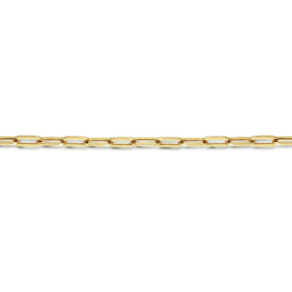 7 inch 14K Yellow Gold Hollow Paperclip Chain Bracelet