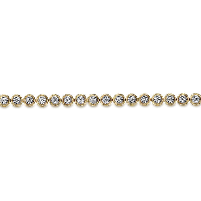 14K Yellow Gold Diamond Tennis Bracelet