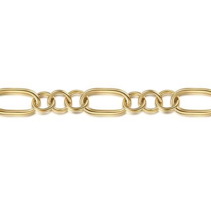 14K Yellow Gold Hollow Tube Link Bracelet