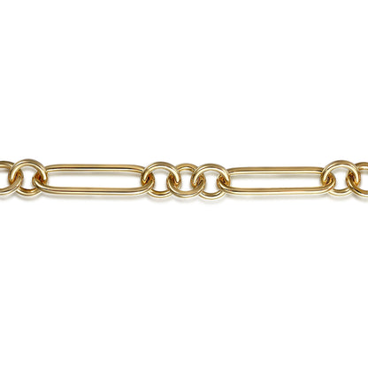 14K Yellow Gold Hollow Tube Link Chain Bracelet