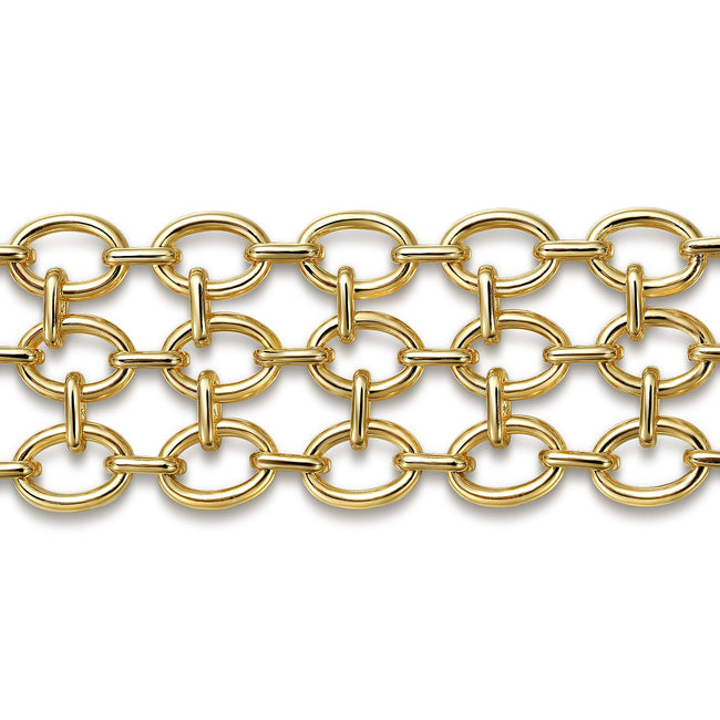 14K Yellow Gold Hollow Link Chain Bracelet