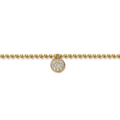 14K Yellow Gold Bujukan WS Pave Charm Bracelet