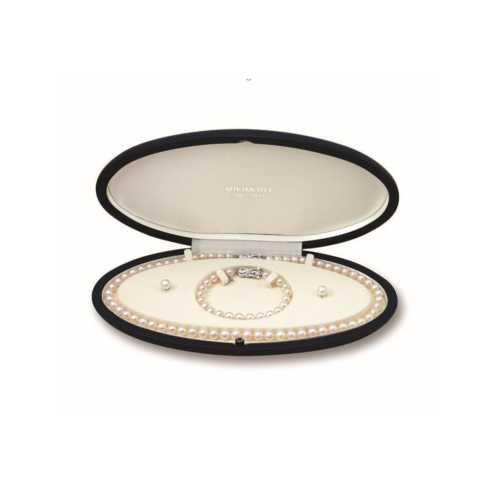 18" Akoya Cultured Pearl Three Piece Set – 18K White Gold Clasp