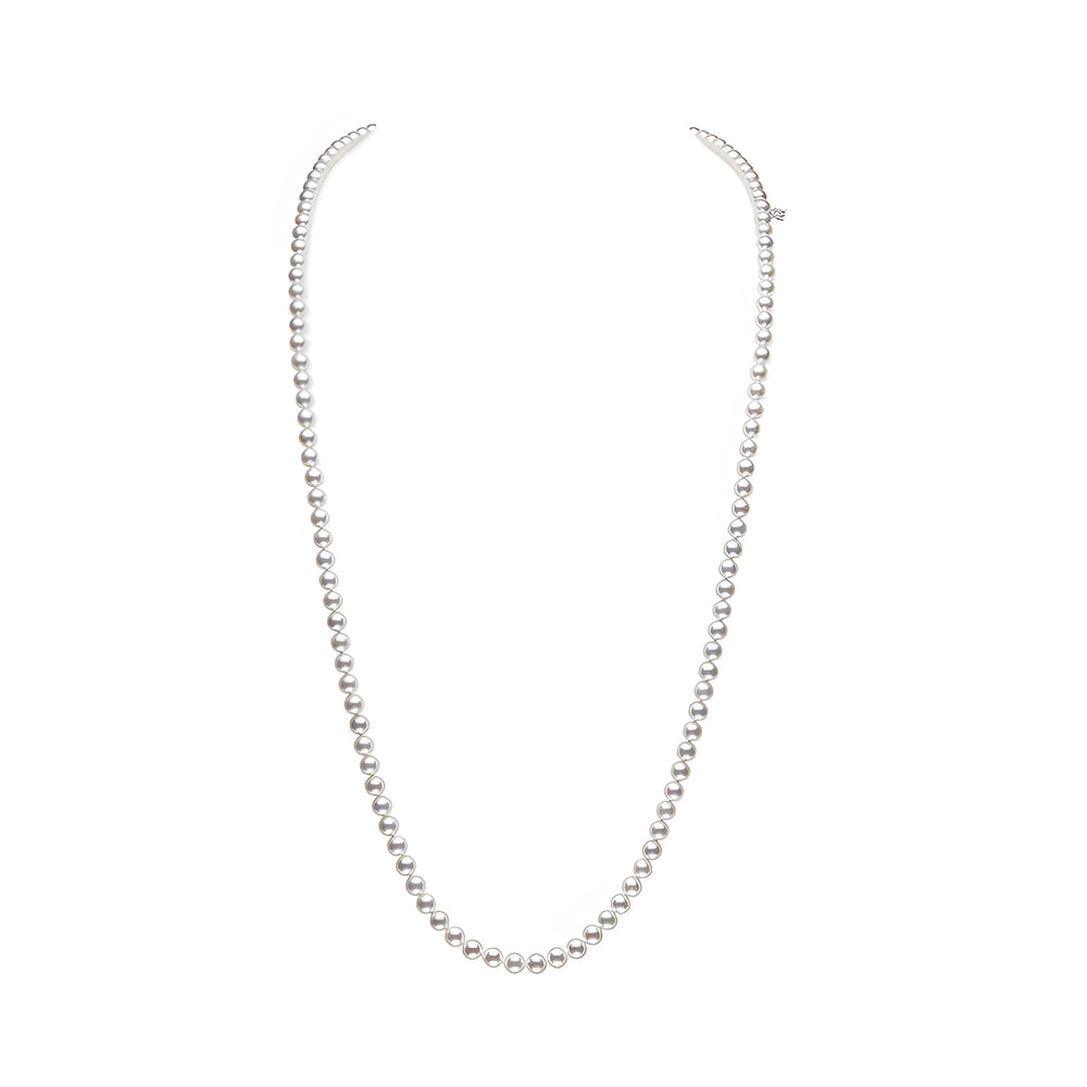 34" Akoya Cultured Pearl Strand Necklace – 18K White Gold Clasp