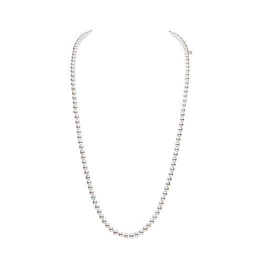 34" Akoya Cultured Pearl Strand Necklace – 18K White Gold Clasp