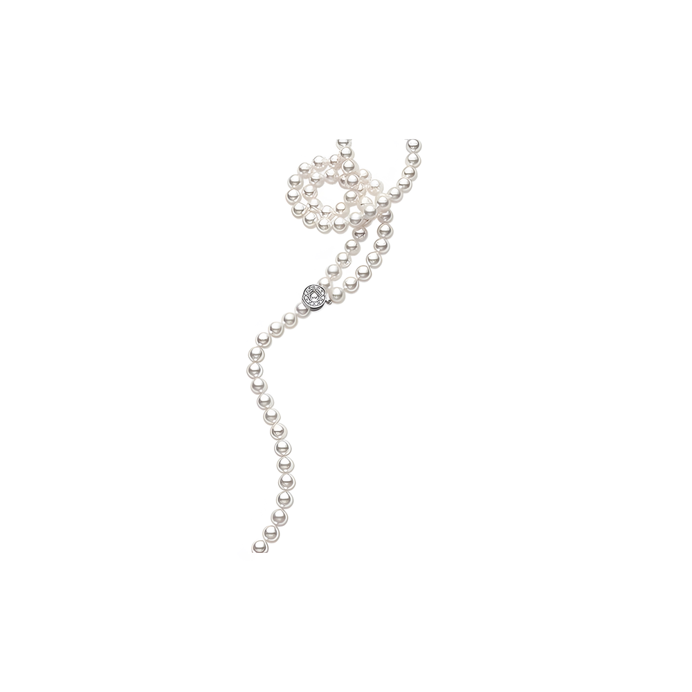 Akoya Cultured Pearl Lariat - 18K White Gold