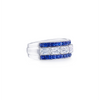 Ashoka East-West Partway Band Ring with Calibre Cut Sapphires in Platinum