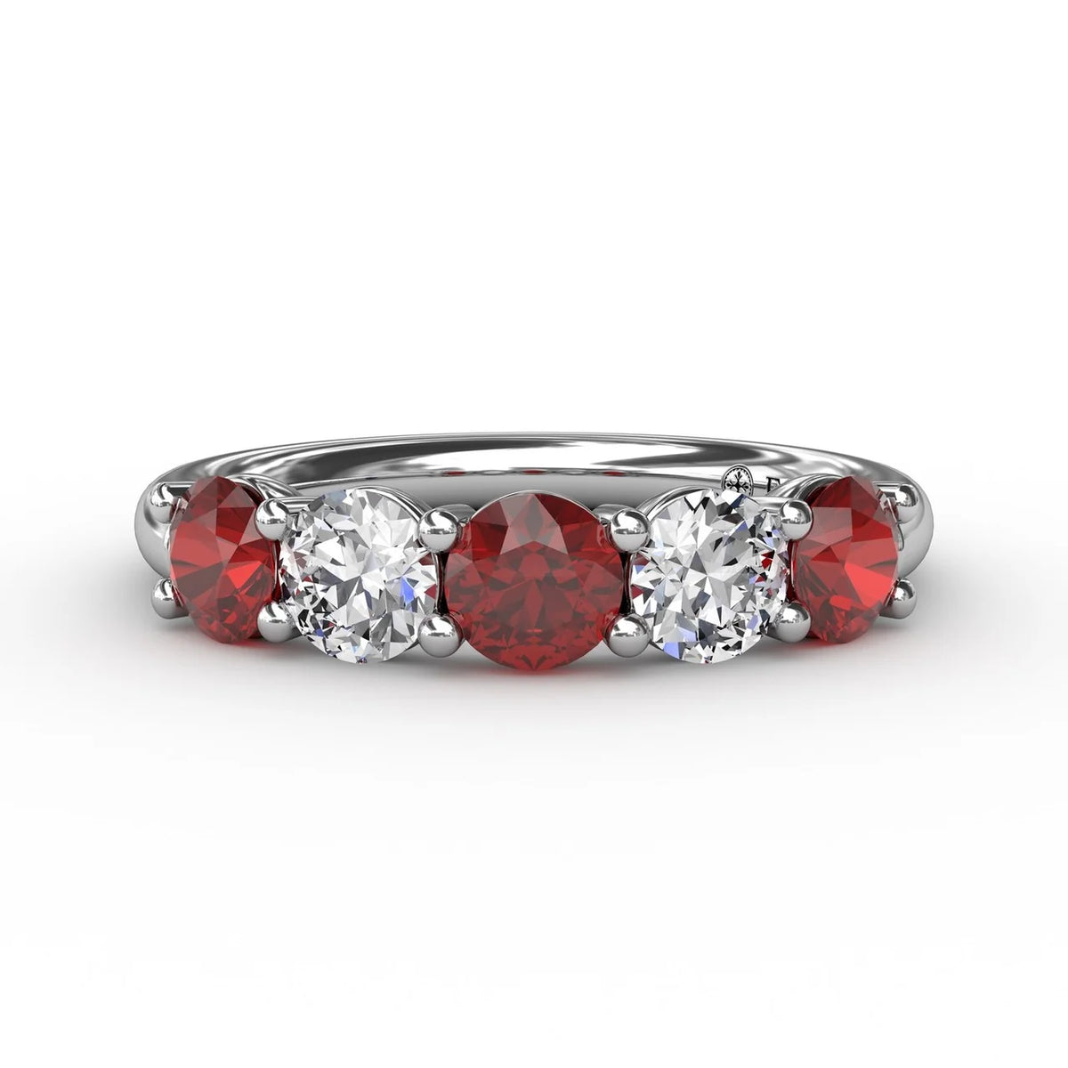 Chunky Ruby and  Shared Prong Anniversary Band