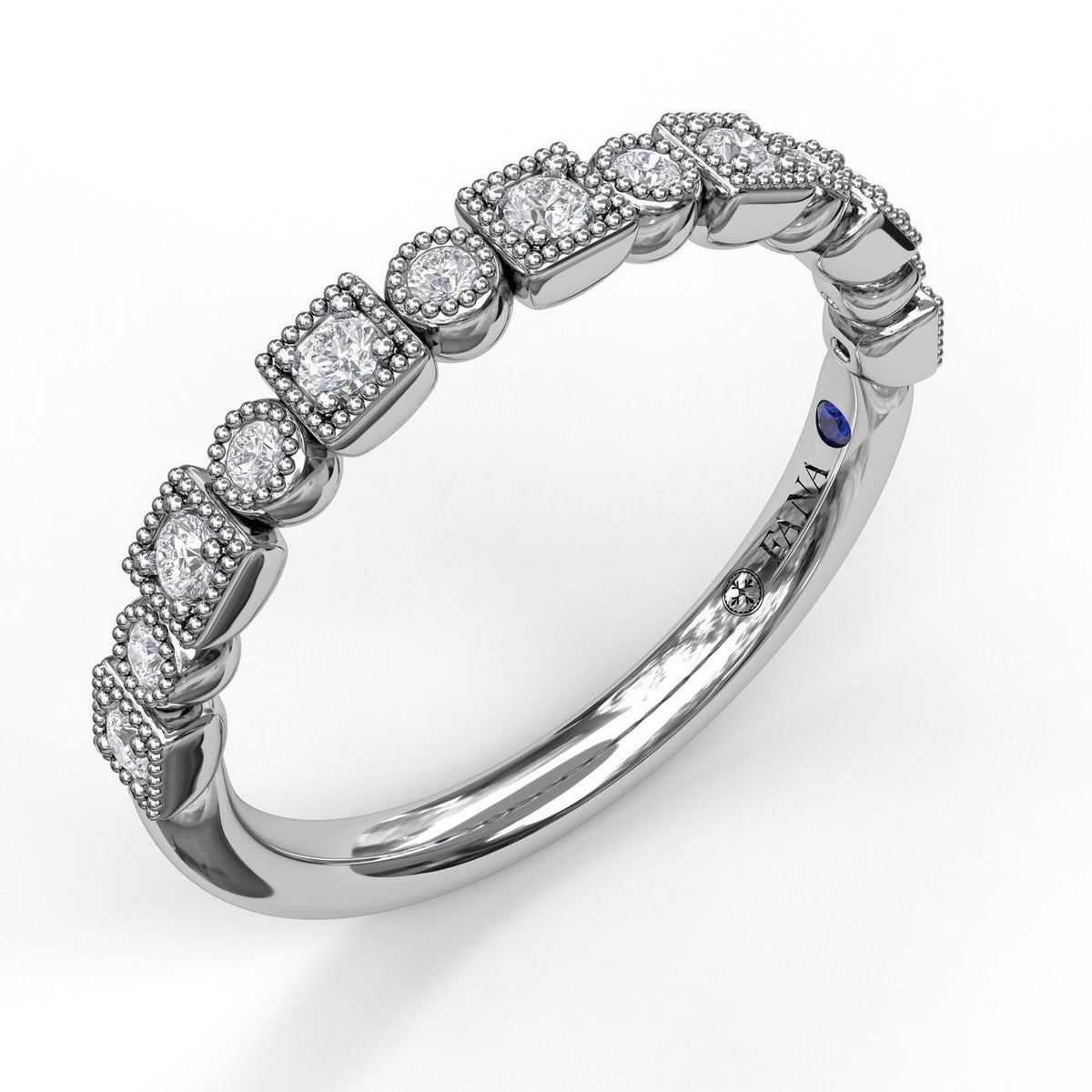 Alternating Square and Round Vintage Diamond Band