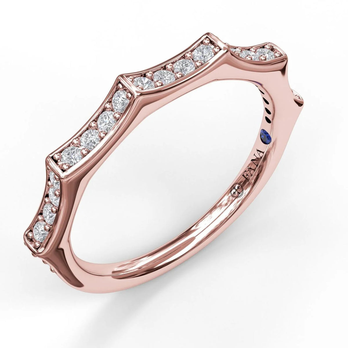 Scalloped Profile Bead and Channel Set  Band