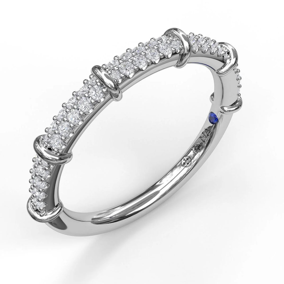 Micropave  Band with High Polished Accents