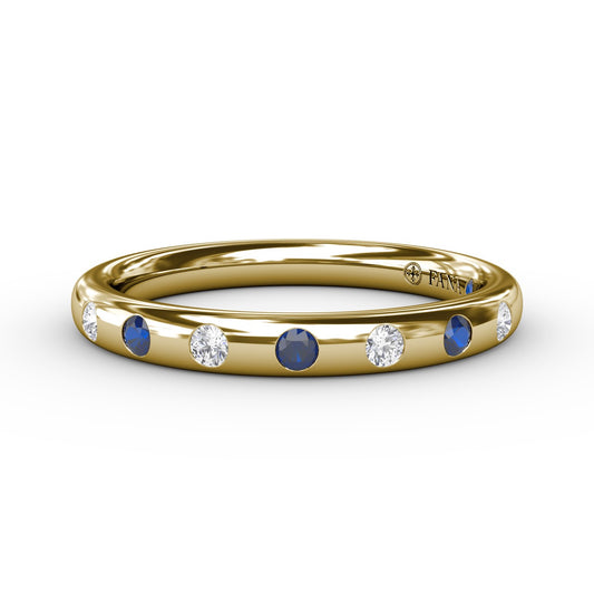 Sapphire Flush Setting Band