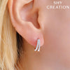0.40CT 14K W/G DIAMOND OVAL HOOP EARRING