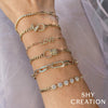 0.16CT DIAMOND & 0.03CT EMERALD 14K Y/G PANTHER LINK BRACELET