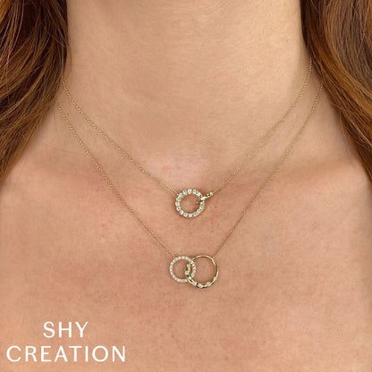 0.54CT 14K Y/G DIAMOND CIRCLE NECKLACE