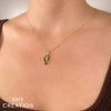 0.05CT 14K2T Y/W DIAMOND OVAL NECKLACE