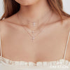 0.32CT 14K W/G DIAMOND CROSS NECKLACE