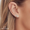 0.10CT 14K Y/G DIAMOND PAVE HEART STUD EARRING