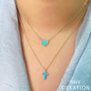 0.09CT DIAMOND & 0.55CT COMPOSITE TURQUOISE 14K Y/G HEART NECKLACE