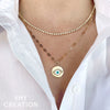 1.13CT 14K Y/G DIAMOND CROWN SETTING PAPER CLIP LINK NECKLACE