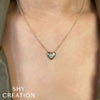 0.04CT 14K Y/G DIAMOND HEART NECKLACE