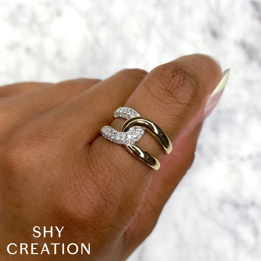 0.71CT 14K2T Y/W DIAMOND LADY'S RING
